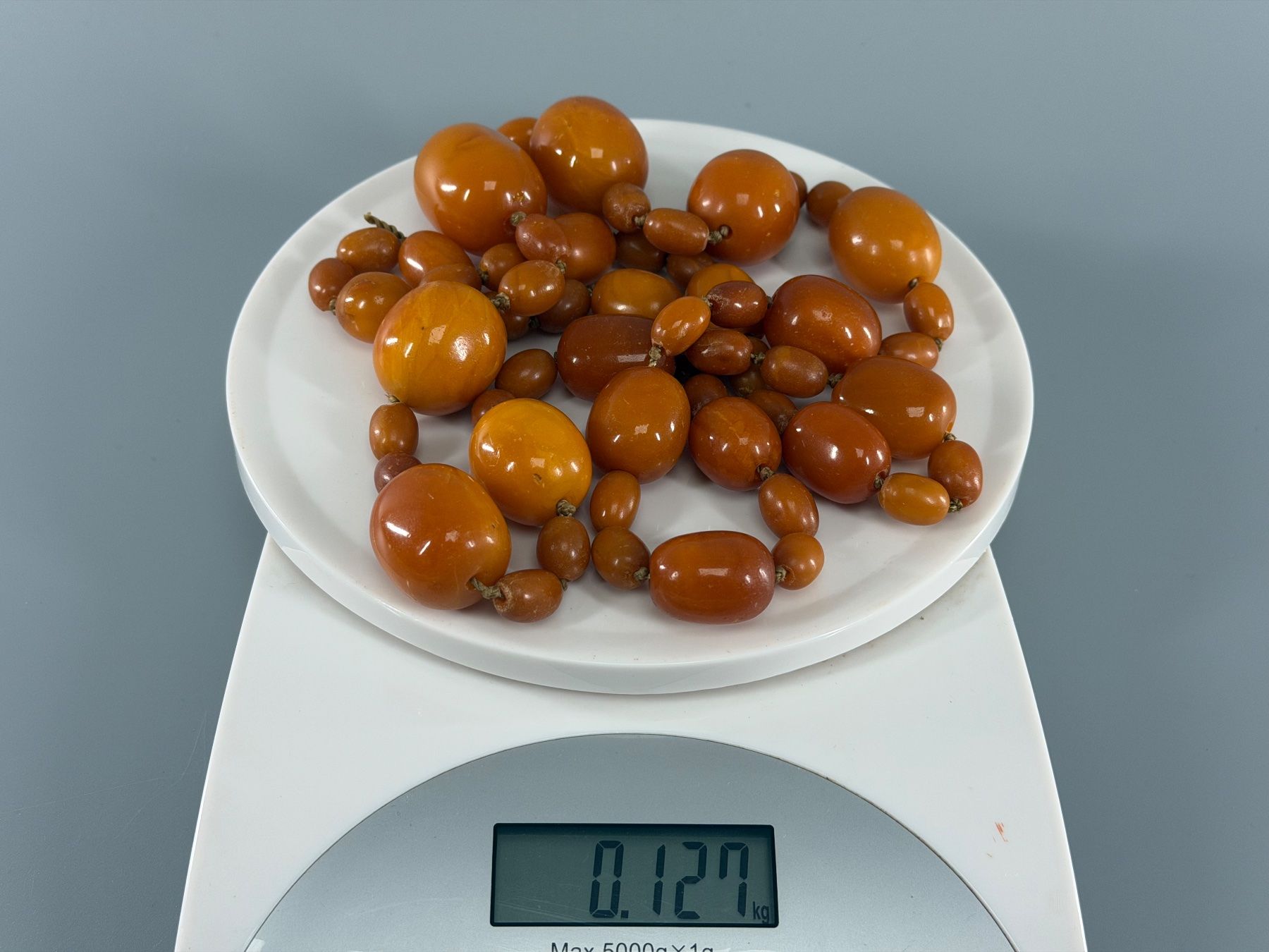 Catenine: Butterscotch-Bernstein-Halskette mit grossen Perlen – Usato da Sennhof venduto da Johnbest 8