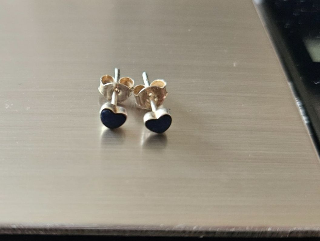 Orecchini pendenti & Orecchini a lobo: Silber Ohrstecker Herz Lapislazuli blau 925er – Usato da Urdorf venduto da Colina