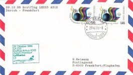 Flugbrief REIMANN - selten ZH - FRANKFURT 1986