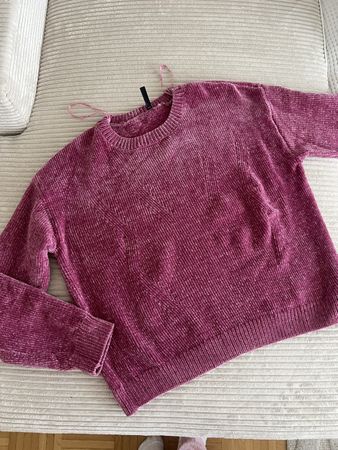 CHENILLE PULLOVER NEU HIMBEER GR S