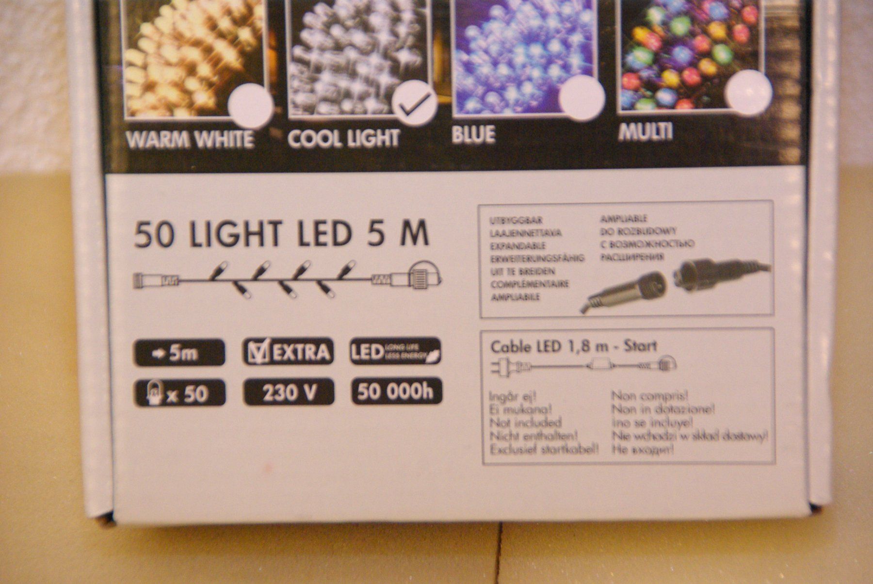 Ghirlande e barre luminose: Lichterkette 5m, mit 50 LED's, in OVP – Nuovo e nell'imballaggio originale da Herisau venduto da Cevianer1844 1