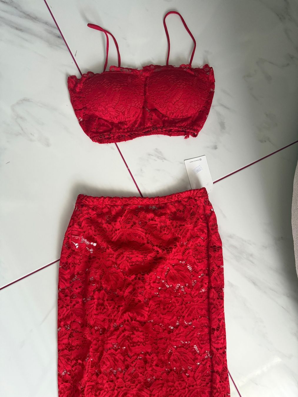 Kleider: ROTES SPITZEN-ZWEITEILER-SET IRIS MODA ONE SIZE – Neu (gemäss Beschreibung) aus Arch von ellaisa84 1