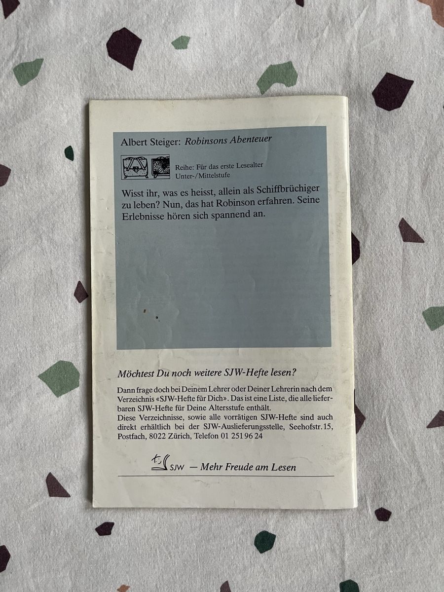 Bücher: SJW Heft Robinsons Abenteuer Albert Steiger – Gebraucht aus Hirzel von carta9 1