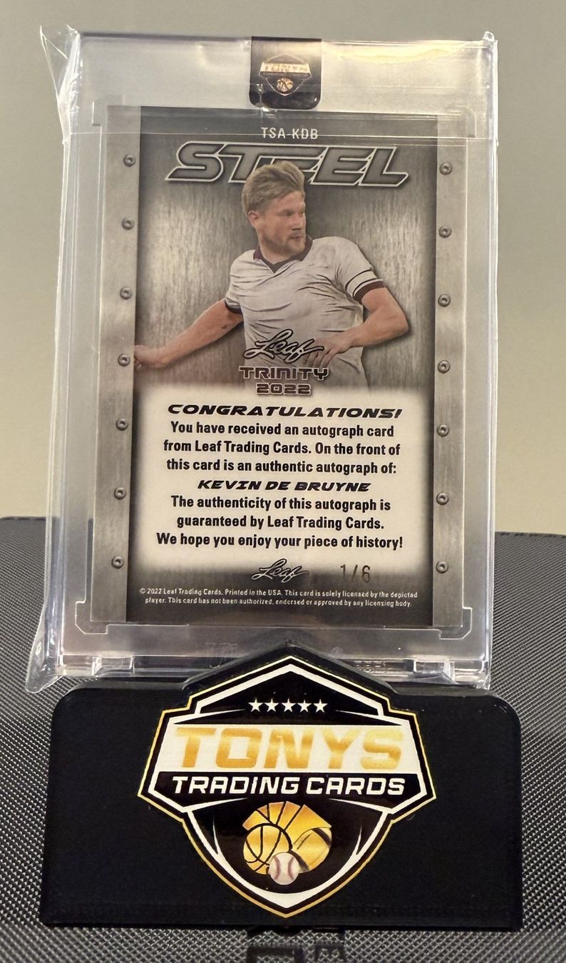 Carte collezionabili: 2022 Leaf Trinity - Kevin De Bruyne Autograph 1/6 – Nuovo e nell'imballaggio originale da Bern venduto da fontanastico 1