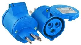 Adapter CH T23 – CEE 16, blau 6h LNPE 250V 16A