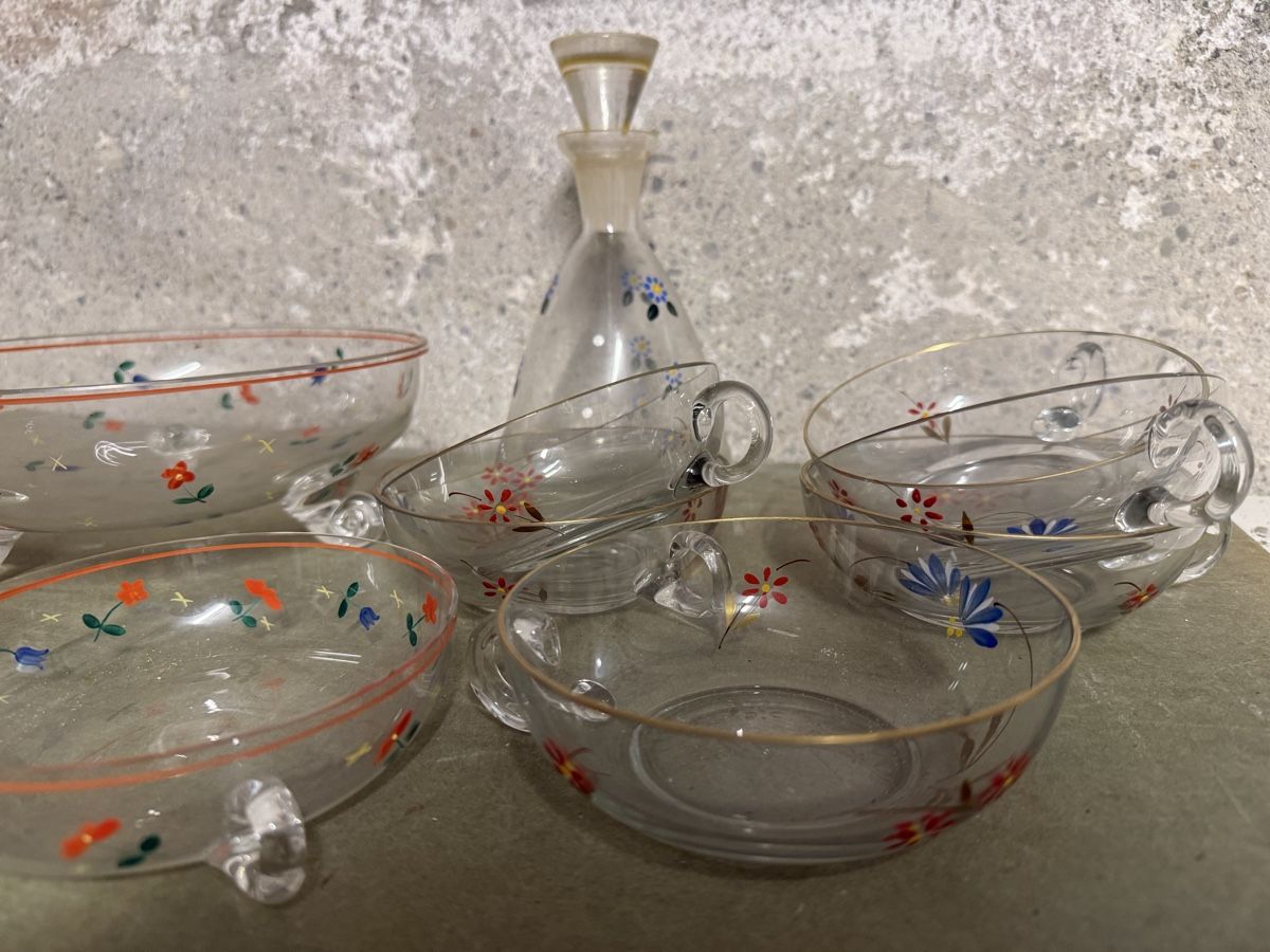 Gläser: Glas Set Blumen Motiv  – Gebraucht aus Birmenstorf AG von Pat_roll 1