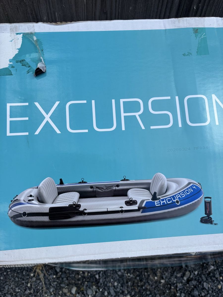 Barche: Gummiboot  Neu Intex Excurdion 4 – Nuovo e nell'imballaggio originale da Dietschwil venduto da Weasel44 1