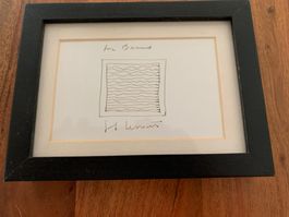 Sol LeWitt Autogramm und Zeichnung