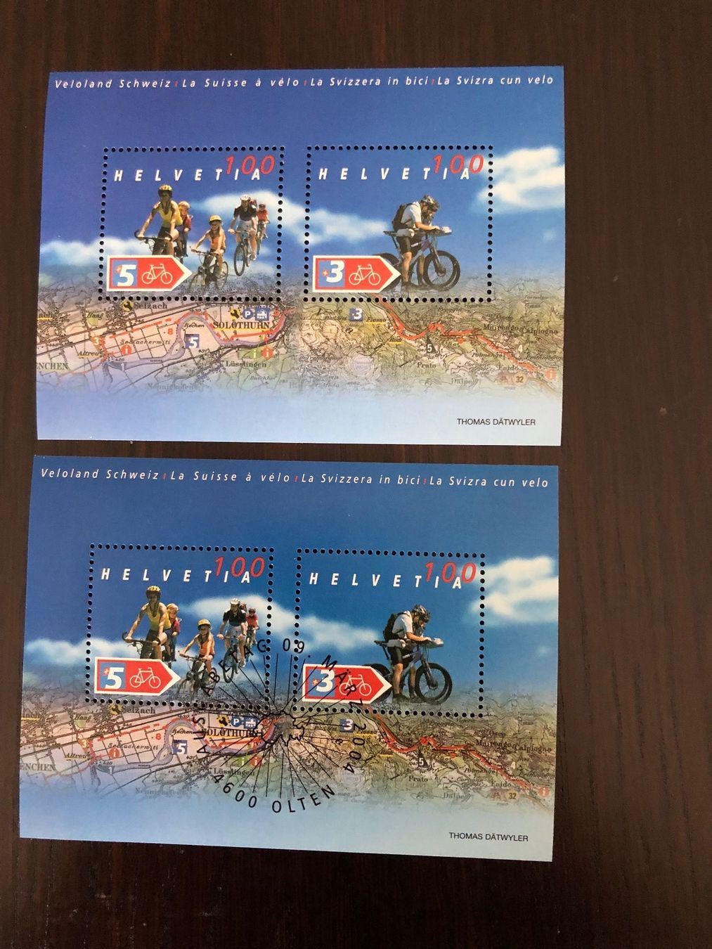 Tutti i francobolli: 2004 Sonderblock "Veloland Schweiz" – Usato da Horw venduto da Luki49