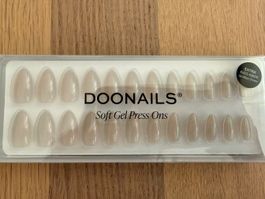 DOONAILS Soft Gel Press Ons, Frosty Cat Eye, Short Almond