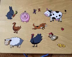 Puzzle in legno fattoria per bambini-Gioco educativo!