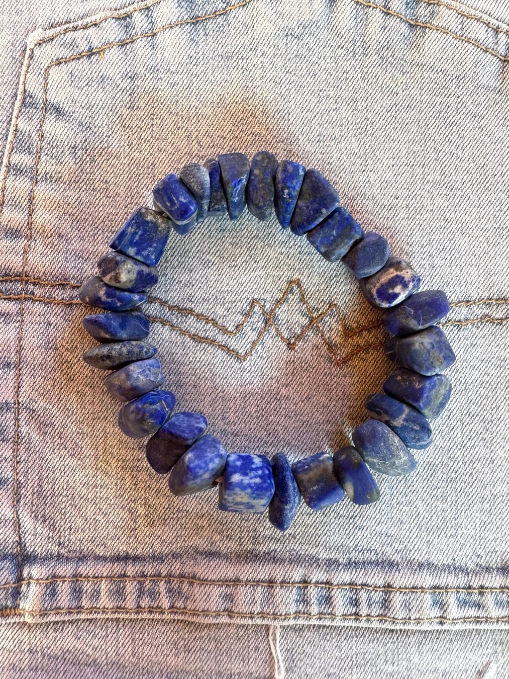 Armbänder & -reifen: Lapis  Lapislazuli   Armband.    unregelmässig  matt – Neu und originalverpackt aus Leuggern von gemshow 4