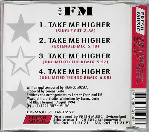 CD: FM Take me higher CD Single – Nuovo (secondo la descrizione) da Hellikon venduto da Jogi73 1