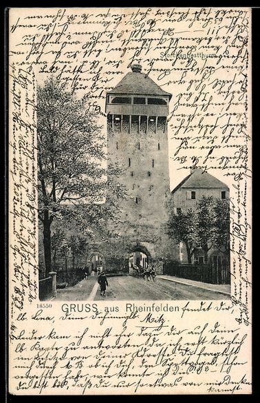Ansichtskarten: AK Rheinfelden, Stadttor mit Durchfahrt – Gebraucht aus Berlin von bartko-reher