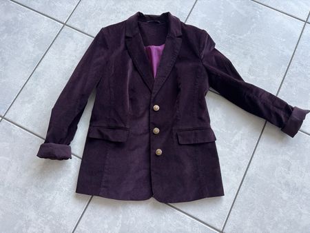 Vintage Damen Blazer cord dunkelviolett Grösse 40