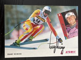 Autogrammkarte Franz Heinzer Atomic Ski mit Signatur