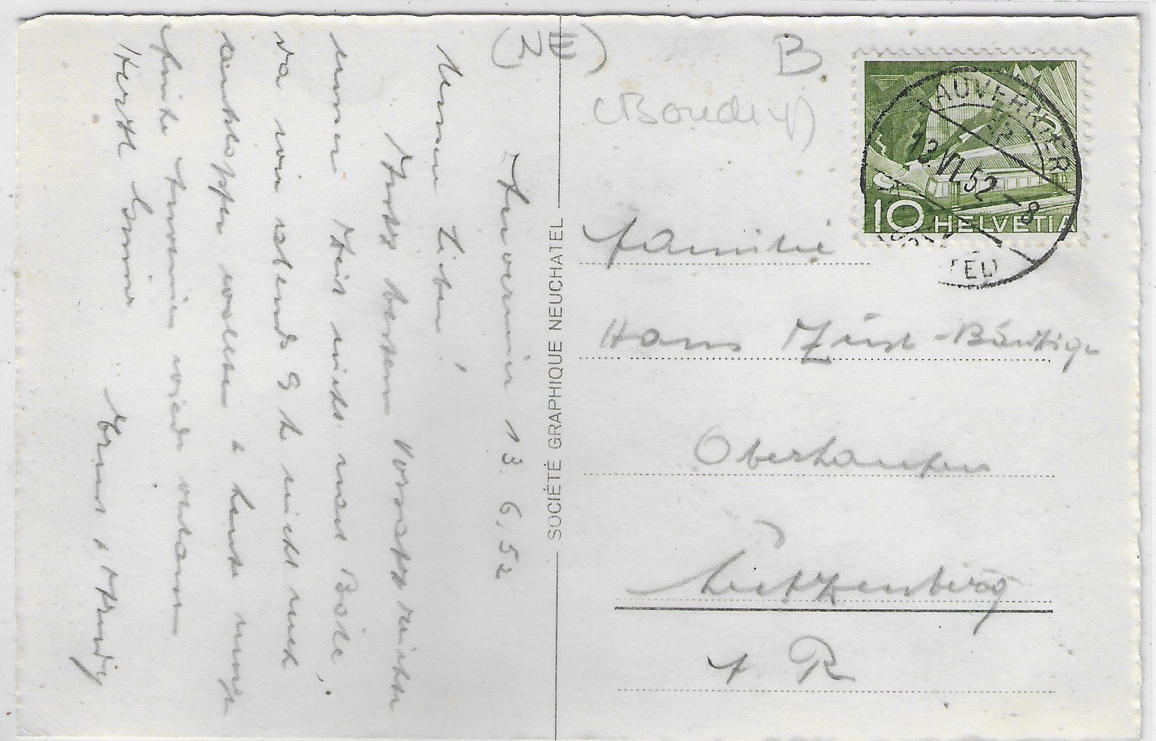 Cartoline postali: Auvernier - Vue generale – Usato da Ettingen venduto da Kartenplanet 1
