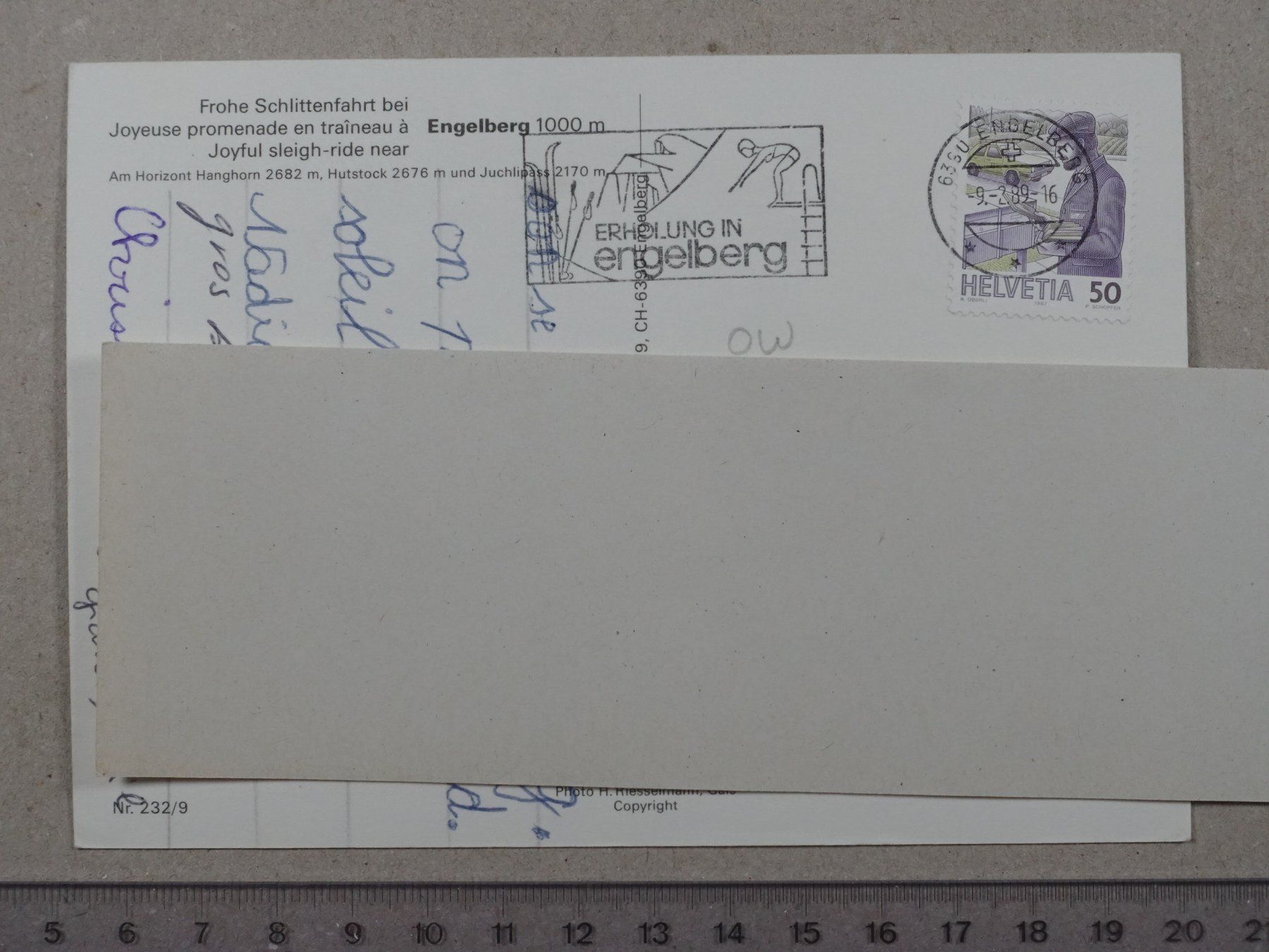 Cartes postales: Engelberg, 1989, Schlitten, Pferd, Schlittenfahrt – D'occasion à Lenzburg par fh1 1