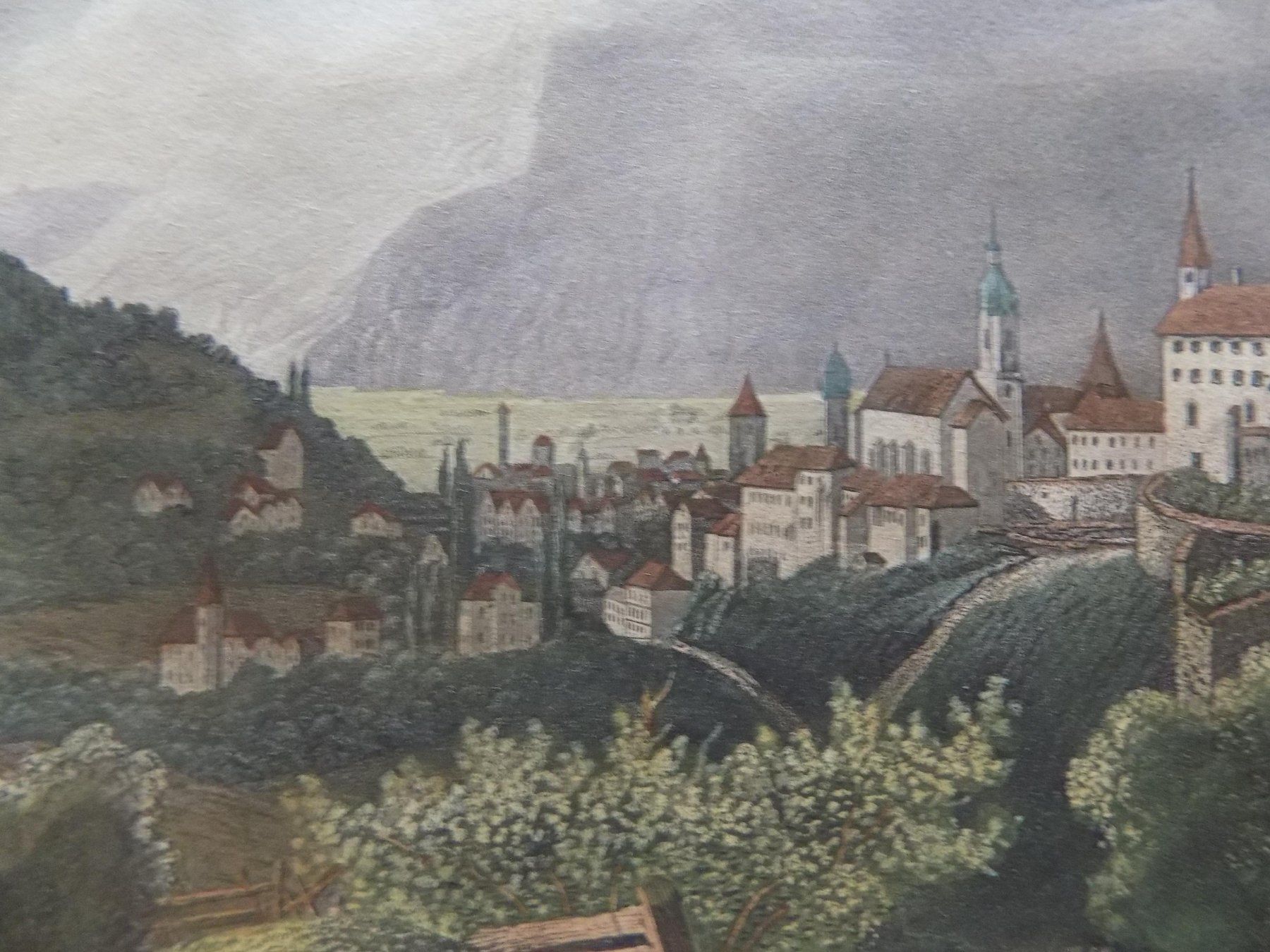 Incisioni: Chur kolorierter Stahlstich Krüsi – Usato da Risch venduto da Antikfee 4