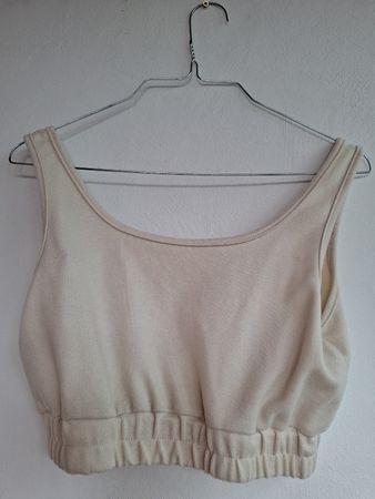 Trendiges Sommer Crop Top in Beige, Grösse M