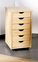 Roll-Container Schreibtisch Container Kiefer Natur 6 Schubl.