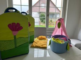Haba Bettchen und 2 Schränkchen aus Stoff