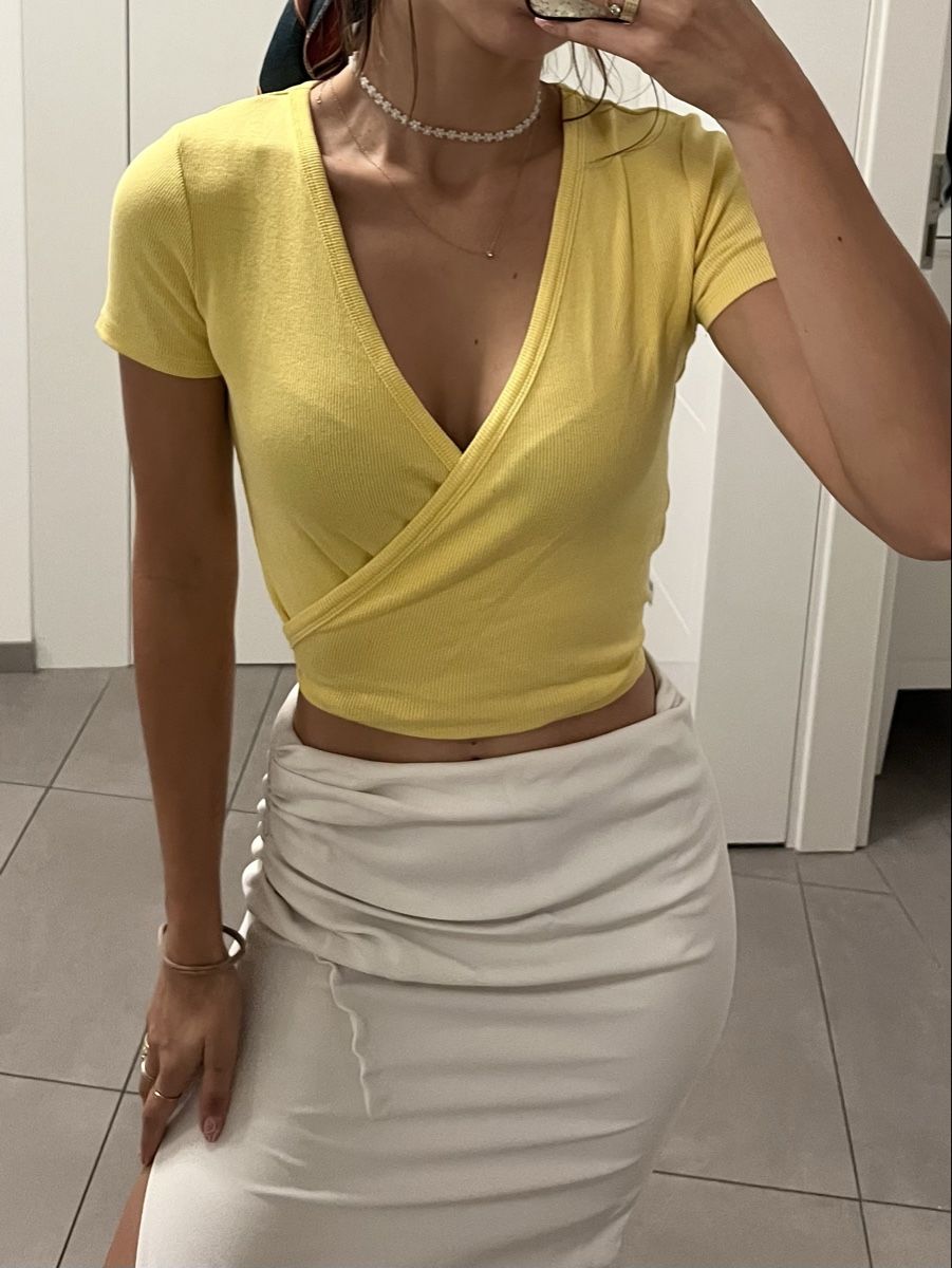 Tally Weijl Top: Haut d’été en coton taille S/M ajustable – Nuovo (secondo la descrizione) da Aigle venduto da sow_m7gm