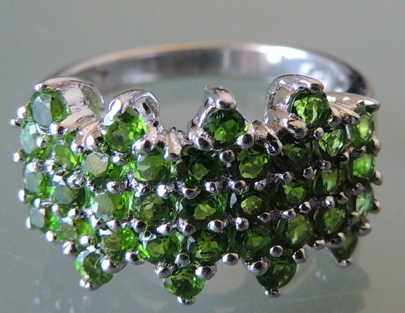 Anelli: Rhodinierter Diopsid Silber 925 Fingerring Gr. 53 – Usato da Waldenburg venduto da schaller707 3