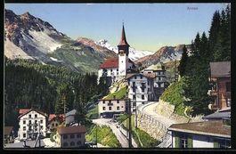 AK Arosa, Teilansicht mit Kirche, 1912