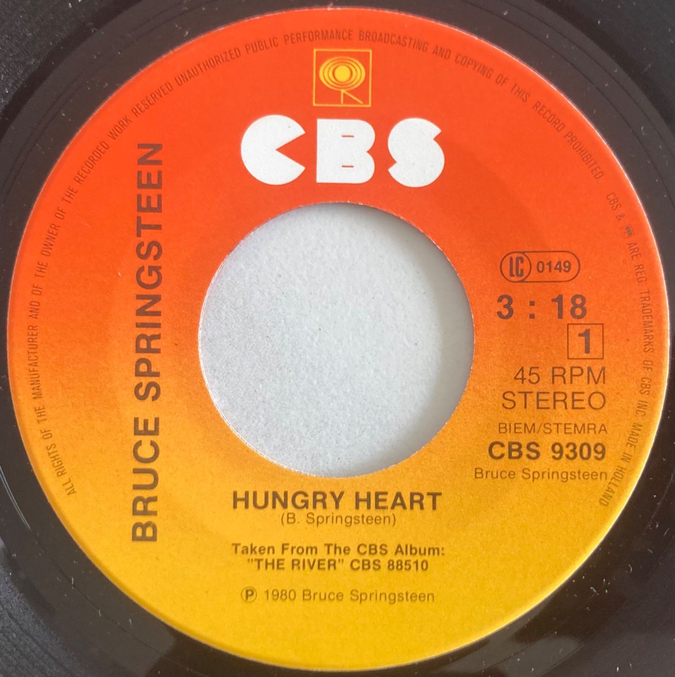 Dischi in vinile: BRUCE SPRINGSTEEN - HUNGRY HEART – Usato da Poliez-Pittet venduto da Newtown-Records 2