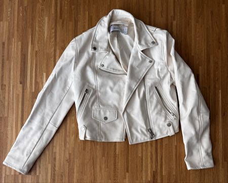 Damen Kunstlederjacke Weiss – Gr. S