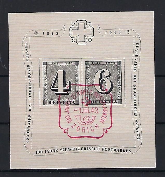 Alle Briefmarken: 1943 Block 100 Jahre Postmarken  gestempelt    14925 – Gebraucht aus Lunden von Animus999