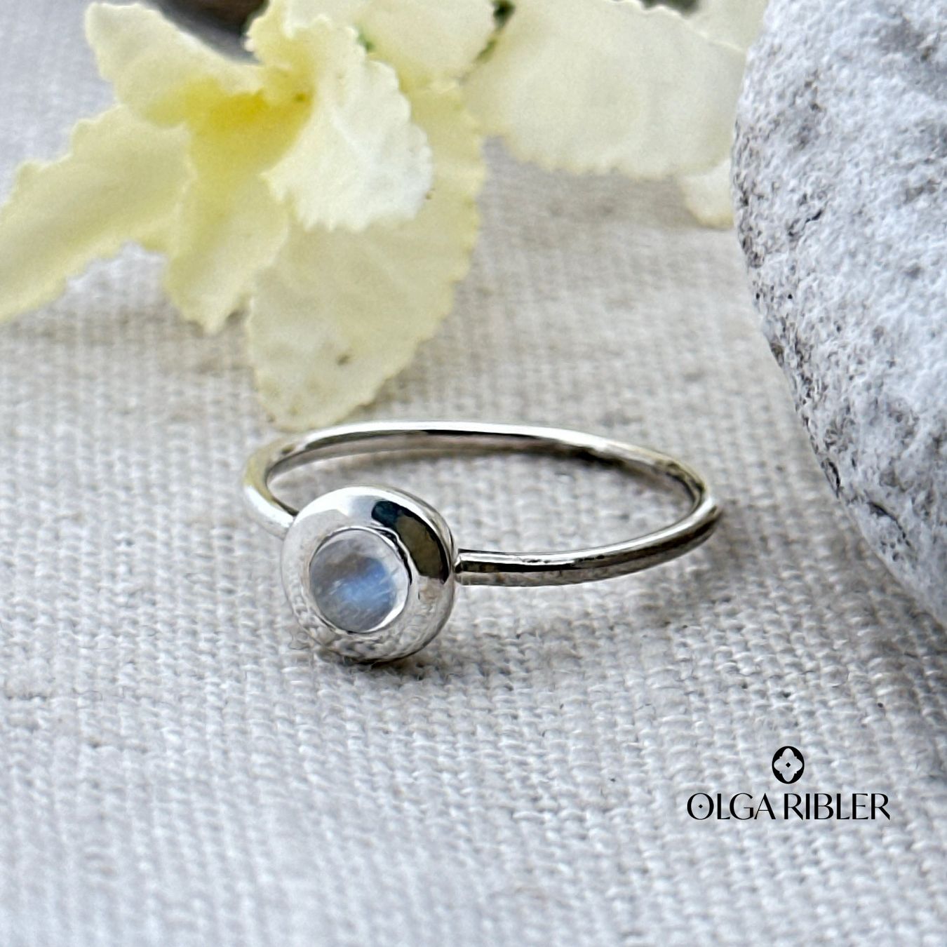 Olga Ribler Ringe: Unikate Silber Ring 925 mit Mondstein Grösse 56 – Neu (gemäss Beschreibung) aus Luzern von Schmuckoutlet 3