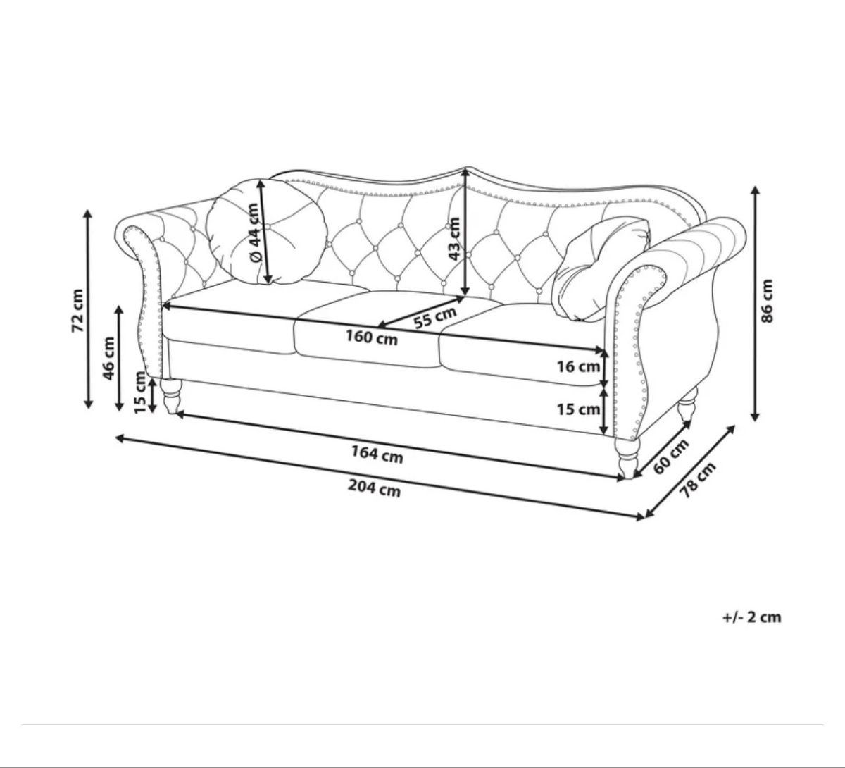 Beliani Sofas: 3-Sitzer Sofa Samtstoff hellbeige – Neuf (Voir description) à Bern par ali_kd27 2