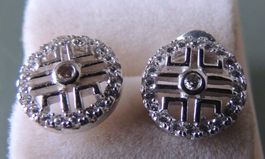 Silber 925 Ohrstecker Zirkonia 9 mm