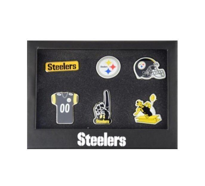 NFL Plaketten & Abzeichen: Pittsburgh Steelers Pin Set – Neu und originalverpackt aus Muttenz von US_Sport_Schweiz