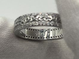 Bague filigrane arabesques et strass en Argent 925