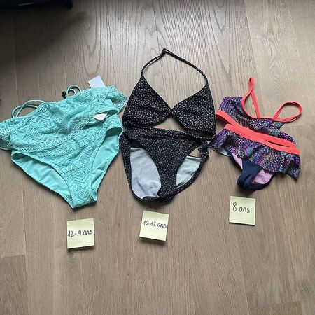 Bikinis 8, 10-12 et 12-14 ans 