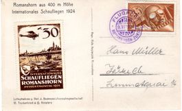 FLUGTAG ROMANSHORN 9.VI.1924 MIT VIGNETTE UND F6 - BLAUER ST
