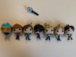 BTS Mini Figurines Funko Pop - Dynamite - Porte-clés + pin’s