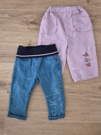 2 Mädchen-Hosen, Gr. 74/80
