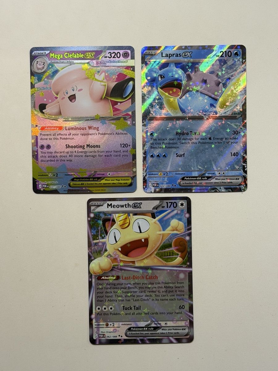 Pokémon Carte collezionabili: Pokémon Mega Clefable ex Lapras ex Meowth ex 3 Karten – Nuovo (secondo la descrizione) da Windisch venduto da CharizArdi