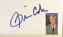 Dennis Cole 1940-2009 Autogramm signiert Karte m.Bild 8x13cm