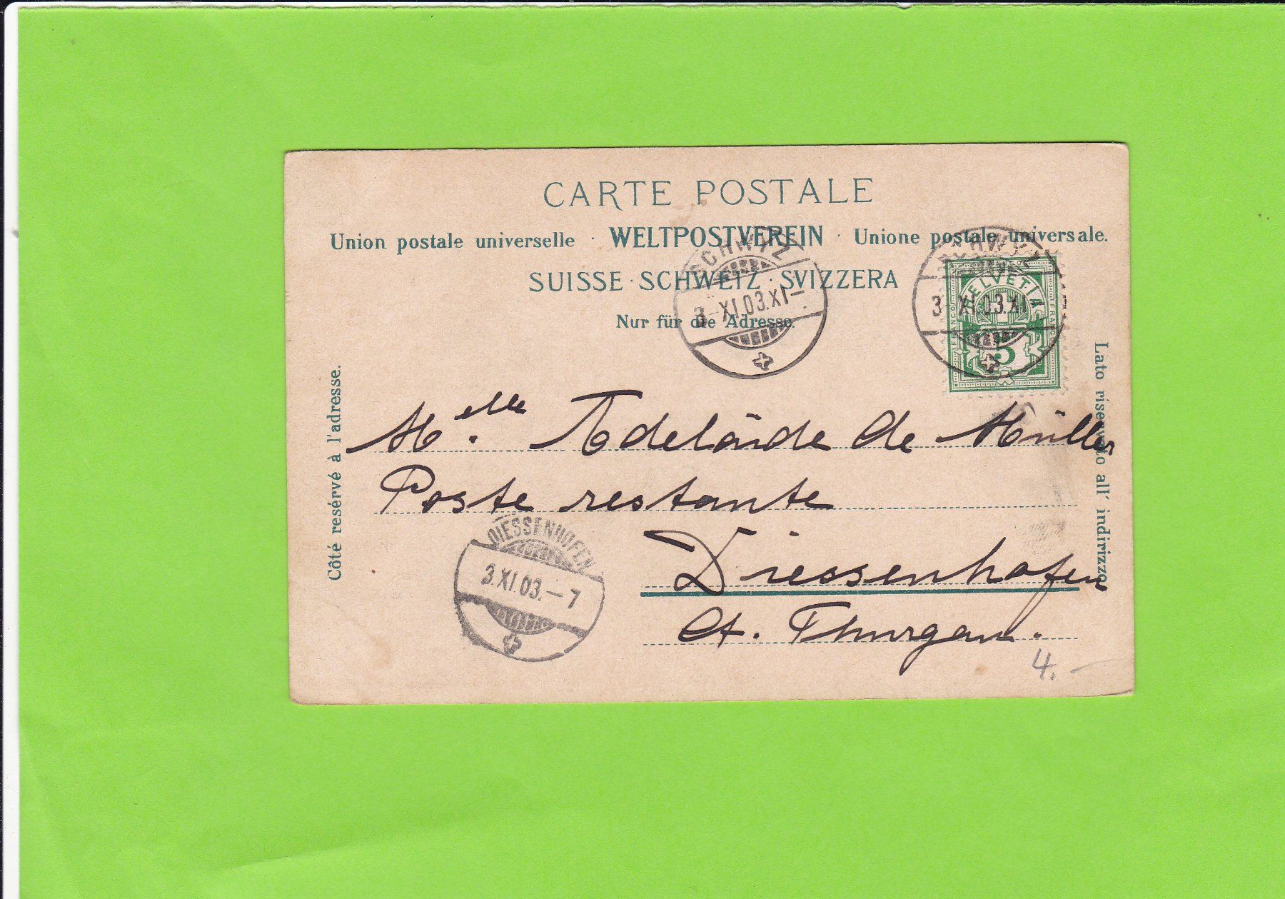 Cartoline postali: Fischerkahn am Lowerzersee--1903 gelaufen – Usato da St. Peterzell venduto da neckertal 1