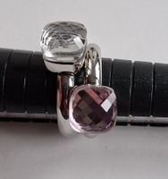Ring Edelstahl rosa Stein Nudo Schliff Gr. 52
