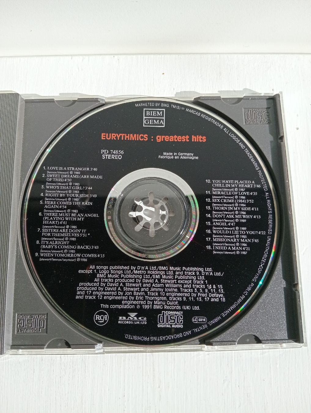 CD: Eurythmics - Greatest Hits CD | Annie Lennox – Usato da Allschwil venduto da Evgeniia78 1