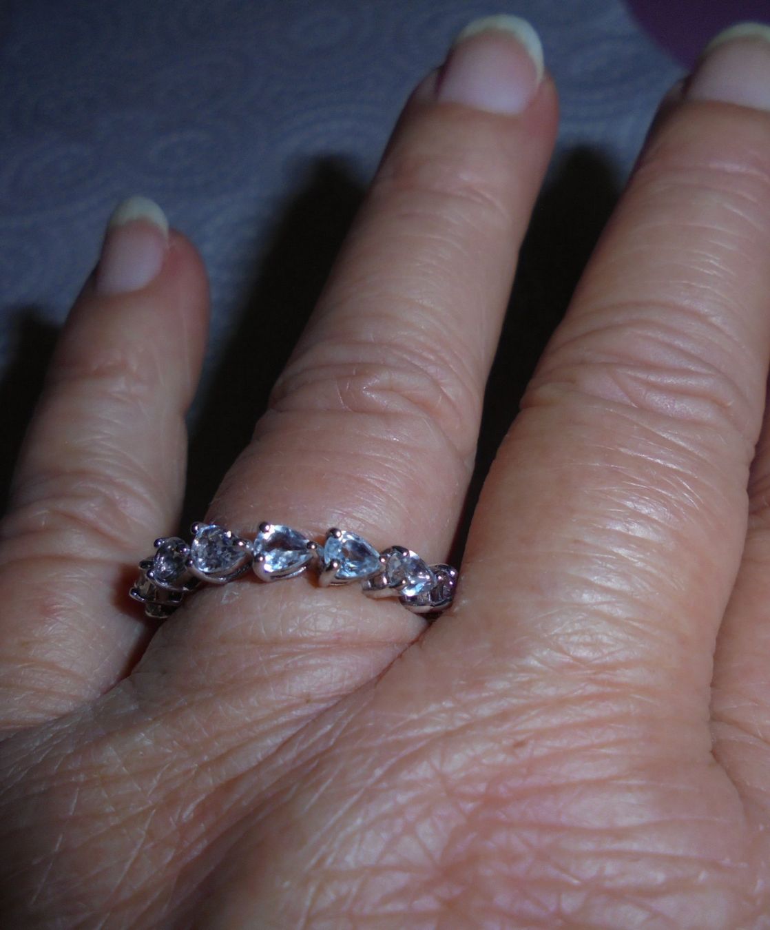 Ringe: Echtschmuck: Eternity-Ring mit Weissem Topas, Silber 53/17 – Neu (gemäss Beschreibung) aus Zuchwil von maumauchi 7