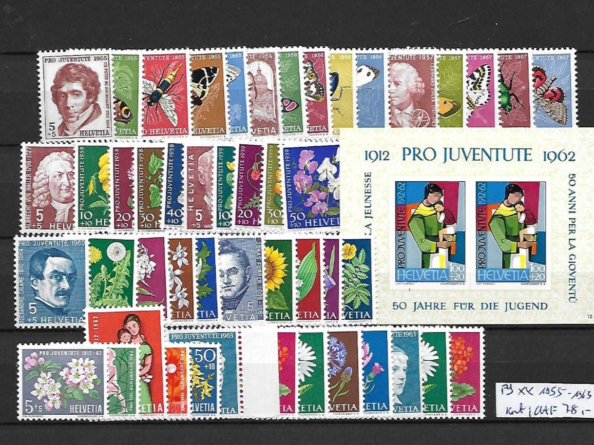 Tous les timbres: PJ 1955 - 1963 ** Kat: CHF 78.- – Neuf (Voir description) à Basel par Ilp