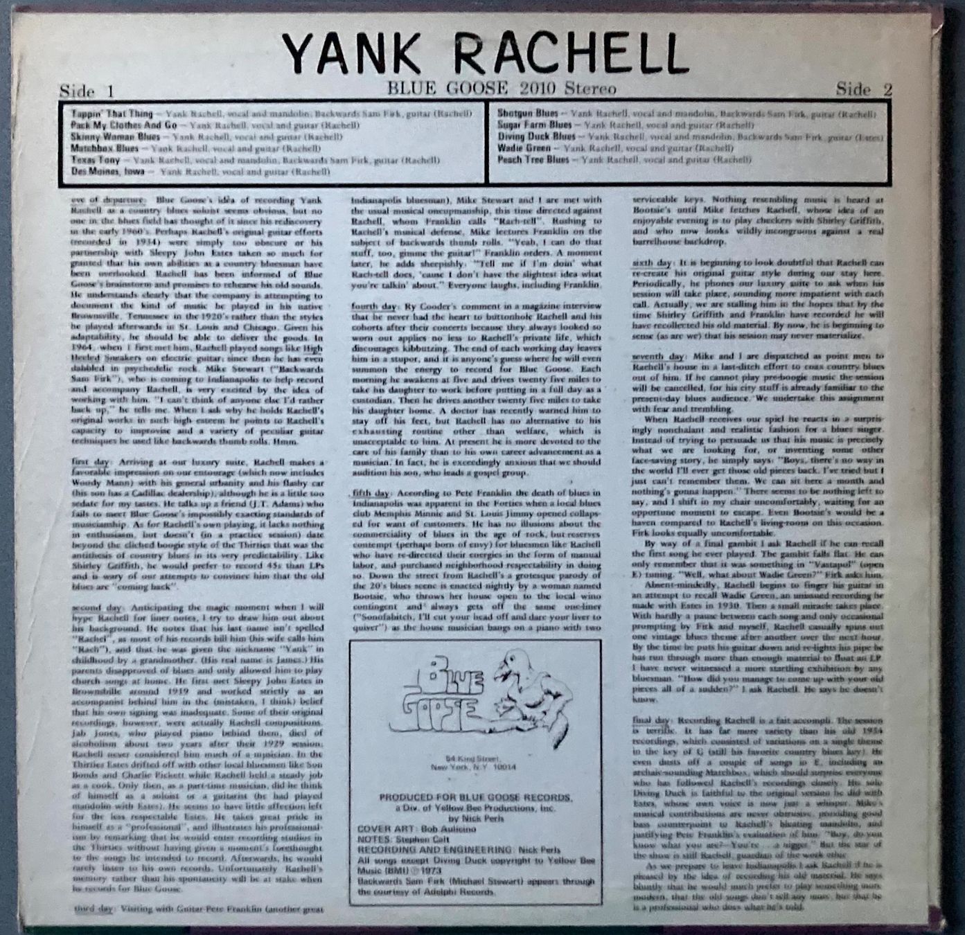 Dischi in vinile: YANK RACHELL - YANK RACHELL – Usato da Poliez-Pittet venduto da Newtown-Records 1