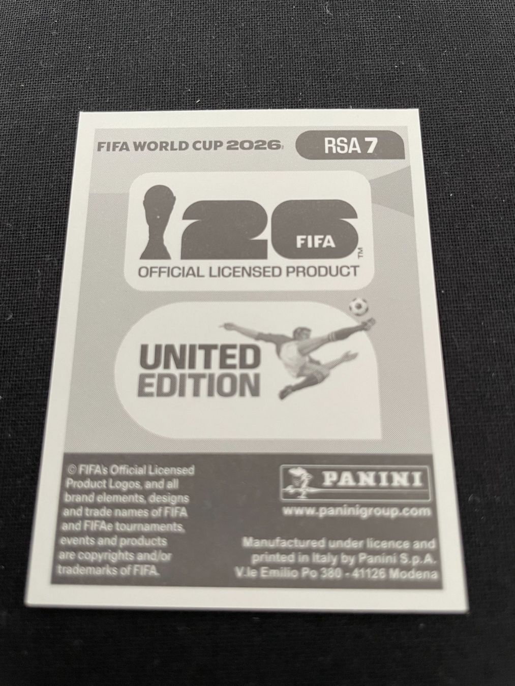Panini Carte collezionabili: FIFA WM 2026 Sticker RSA 7 – Usato da Fahrwangen venduto da Venez 1